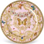 Plateaux Versace multicolores en porcelaine à motif papillons 