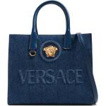 Sacs fourre-tout de créateur Versace bleus en denim 