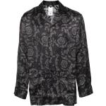 Chemises de créateur Versace noires en viscose imprimées à manches longues Taille M pour homme 