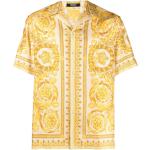Chemises de créateur Versace jaunes en soie à manches courtes Taille XXL pour homme 