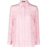 Chemises de créateur Versace roses en soie à manches longues Taille XS classiques pour femme 
