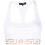 Brassières de sport de créateur Versace blanches en coton mélangé bio dos nageur Taille XS pour femme 