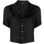 Chemises de créateur Versace noires à fleurs en viscose à manches courtes Taille XS pour femme 