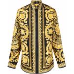 Versace chemise en soie à imprimé baroque - Noir