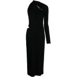 Robes de créateur Versace noires en viscose à manches longues midi à manches longues Taille XS look fashion pour femme 