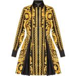 Robes en soie de créateur Versace jaunes à manches longues Taille XS pour femme 