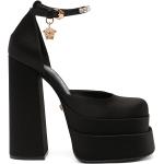 Escarpins à brides de créateur Versace noirs en caoutchouc à strass Pointure 41 pour femme 