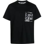 T-shirts à imprimés Versace Jeans noirs all Over à manches courtes à col rond pour homme 
