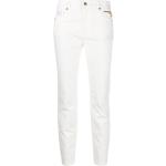 Pantalons classiques Versace Jeans blancs en coton mélangé à clous W25 L28 coupe skinny pour femme en promo 