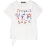 T-shirts à imprimés de créateur Versace blancs enfant en promo 