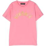 T-shirts à imprimés de créateur Versace rose bonbon enfant en promo 