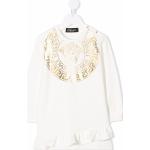 Robes à motifs enfant Versace blanches de créateur pour fille en promo de la boutique en ligne Farfetch.com 