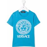 T-shirts à imprimés de créateur Versace bleus enfant en promo 