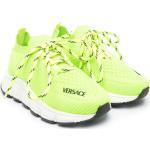 Chaussures de créateur Versace vertes en caoutchouc en cuir Pointure 34 pour garçon en promo 