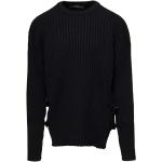 Pulls en laine de créateur Versace noirs à col rond Taille XL 