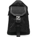Sacs à dos de créateur Versace noirs à logo avec poches extérieures pour homme en promo 