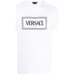 T-shirts à imprimés de créateur Versace blancs en jersey bio à manches courtes à col rond pour homme 