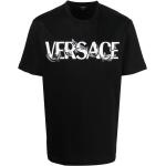 T-shirts à imprimés de créateur Versace noirs en viscose pour homme en promo 