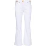 Jeans évasés de créateur Versace blancs en cuir de veau W24 L29 pour femme 