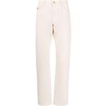 Jeans droits de créateur Versace blanc crème en cuir de veau W32 L35 classiques pour homme 