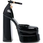 Escarpins de créateur Versace noirs en cuir de veau en cuir à bouts carrés Pointure 39 pour femme en promo 