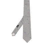 Cravates en soie de créateur Versace noires à carreaux seconde main Tailles uniques pour homme 