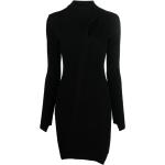Robes en maille de créateur Versace noires en viscose à manches longues à col roulé Taille XL pour femme en promo 