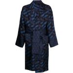 Robes de chambre longues de créateur Versace bleues à manches longues pour femme 