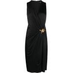 Robes plissées de créateur Versace noires en viscose mi-longues Taille XL pour femme 