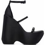 Sandales de créateur Versace noires en cuir à bouts carrés Pointure 40 pour femme en promo 
