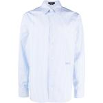 Chemises de créateur Versace bleus clairs à rayures en viscose rayées à manches longues Taille XXL classiques pour homme en promo 