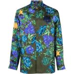 Chemises de créateur Versace multicolores à fleurs imprimées à manches longues Taille L look casual 
