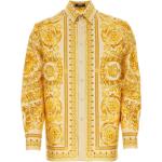 Chemises satinées de créateur Versace jaunes en satin Taille XL look casual pour homme 