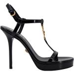 Sandales à talons de créateur Versace noires à talons aiguilles Pointure 41 pour femme 