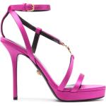 Sandales à talons de créateur Versace rose fushia en cuir à talons aiguilles Pointure 40 look fashion pour femme 