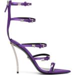 Sandales à talons de créateur Versace violettes en cuir de veau Pointure 40 look fashion pour femme 
