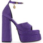 Sandales à talons de créateur Versace violettes Pointure 40 avec un talon de plus de 9cm look fashion pour femme 