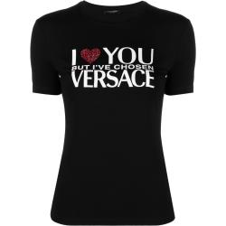Versace t-shirt à slogan imprimé - Noir