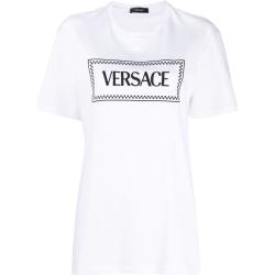 Versace t-shirt en coton à logo brodé - Blanc