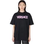 T-shirts col rond de créateur Versace noirs en coton à manches courtes à col rond Taille XS look fashion pour femme 