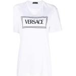 T-shirts col rond de créateur Versace blancs en coton à manches courtes à col rond Taille XS pour femme 