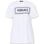 T-shirts col rond de créateur Versace blancs à manches courtes à col rond look casual 