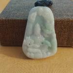 Pendentifs dragon vert jade à motif Bouddha 