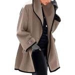Vestes de sport d'automne camel imperméables à capuche à manches longues à col boule Taille 5 XL look fashion pour femme 