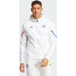 Vestes de survêtement adidas Olympique Lyonnais blanches Olympique Lyonnais à capuche Taille M pour homme 