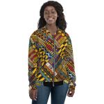 Vestes polaires argentées imprimé africain en polyester à motif Afrique à capuche style ethnique pour femme 