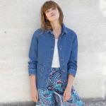 Vestes en jean bleues en coton à manches longues Taille XXL look utility pour femme en promo 
