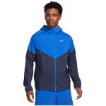 Vestes de running Nike Windrunner bleues en fil filet coupe-vents respirantes Taille XL pour homme en promo 