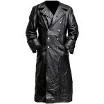 Susenstone Veste Cuir Homme Hiver Chaud A Manche Longues Grand Taille Mode Casual Long Vintage Trench Coat Manteau Gothique Blouson