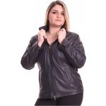 Vestes en cuir D'arienzo noires à col montant Taille 3 XL plus size pour femme en promo 